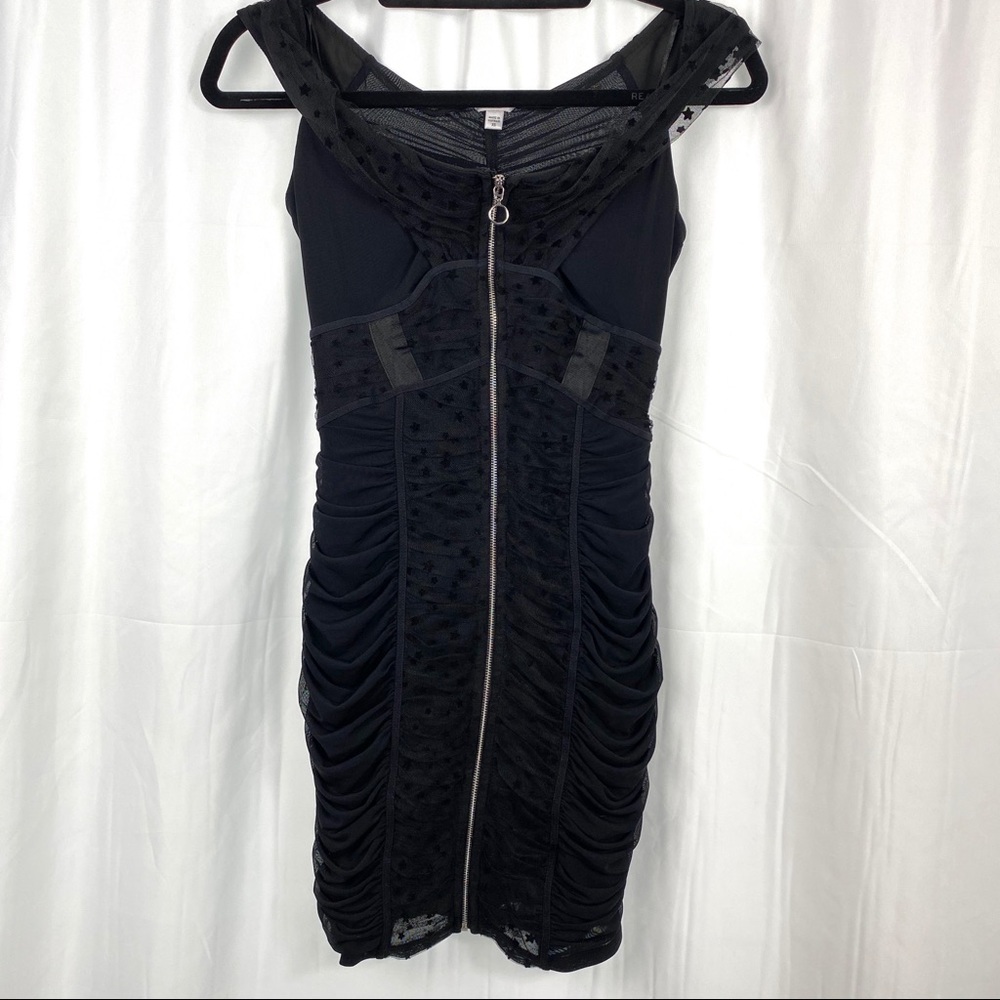 Guess black mesh dress front zipper